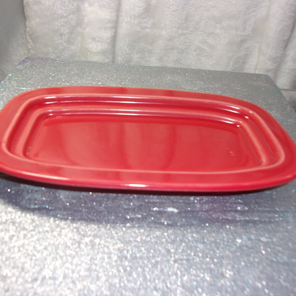 H-232 FIESTA WARE RED BUTTER DISH TRAY
